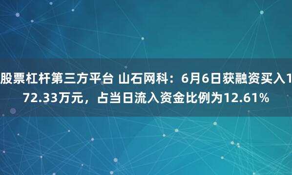 股票杠杆第三方平台 山石网科：6月6日获融资买入172.33万元，占当日流入资金比例为12.61%